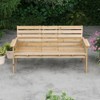 Tangkula Outdoor Fir Wood Bench w/ Foldable Middle Table w/ Backrest & Armrests - 3 of 4