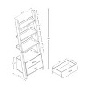 VYNXARIA Distressed Grey & Black Two-Tone Ladder Bookcase with 2 Drawers and Aluminum Bar Handles - 3 of 4