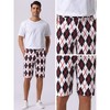 INSPIRE CHIC Men's Flat Front Contrasting Colors Argyle Patterned Shorts - 4 of 4