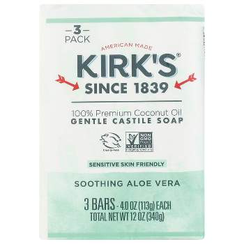 Kirk's Gentle Castile Soap - Soothing Aloe Vera 3 - 4 oz Bar(S)