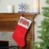 Northlight 19" Traditional Red and White Mistletoe Bow Cuff Christmas Stocking - 2 of 2