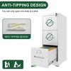 Anybear 3 Drawer File Cabinet with Lock, Metal Vertical File Cabinet for Office, A4 Legal/Letter Size - 4 of 4