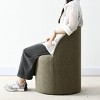 Best Home Office Chair with Wheels Linen Barrel Upholstered Office Chair Armless for Home Office,Living Room-Tanpinhause - 3 of 4