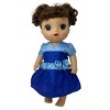Doll Clothes Superstore Two Tone Blue Dress Fits 14 Inch Baby Alive And Little Baby Dolls - 2 of 4