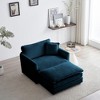 Ridstar Modern Accent Chair, Armchair with Ottoman For Bedroom, Living Room & Reading Room-Blue - 2 of 4