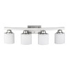Chloe Lighting Aaliyah Contemporary 4 Light Brushed Nickel Bath Vanity Light Opal White Glass 32" Wide - 4 of 4