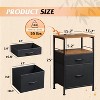 GALAXHERO Nightstand Set of 2, Bedside Tables with USB Ports & Outlets, Fabric Drawer End Tables for Bedroom or Living Room - 3 of 4