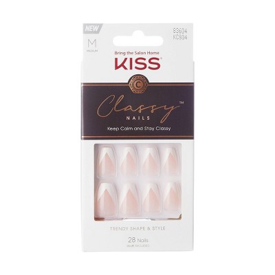 Kiss Products Classy Medium Coffin Ready-to-wear Fake Nails - Silk ...