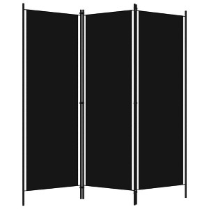 vidaXL 3-Panel Room Divider Black 59.1"x70.9" - 1 of 4