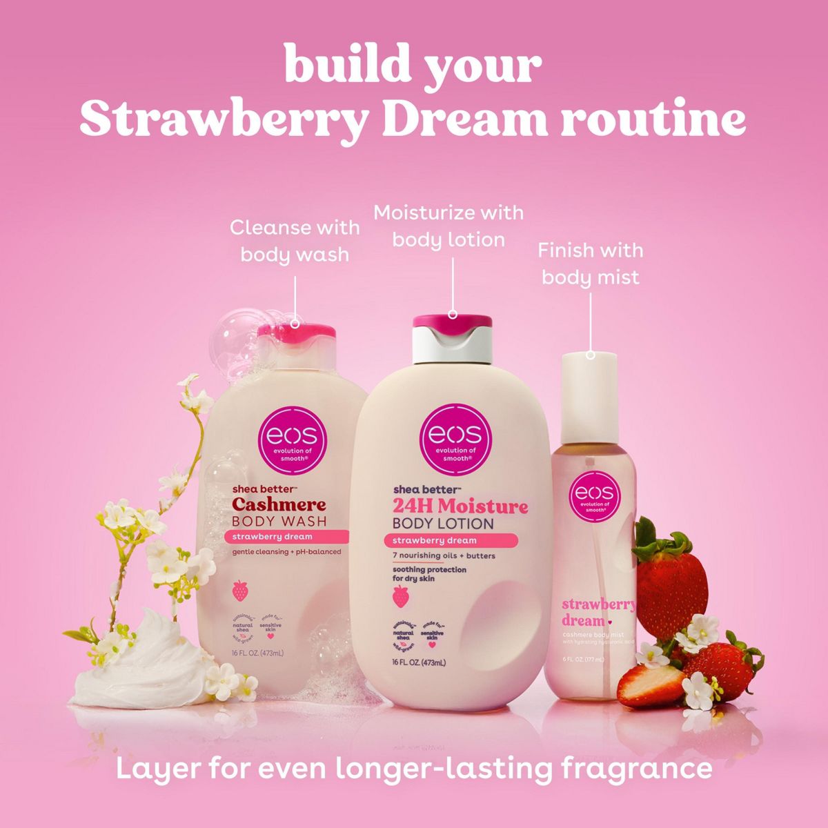 eos Shea Better 24H Moisture Body Lotion - Strawberry Dream - 16oz - thumbnail 10