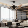 DAKAFUL 48" Industrial Caged Ceiling Fan with Remote, 6 - Speed & 4H Timer, Quiet DC Motor, Vintage Fandelier for Living Room, Bedroom(Black) - 2 of 4