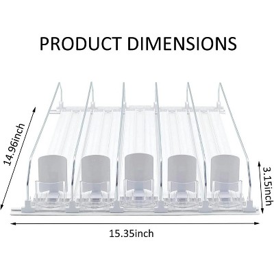 LunaLulinlk Drink Organizer for Fridge, Fridge Organizer Automatic Pusher Glide Width Storage 25 Cans (White)
