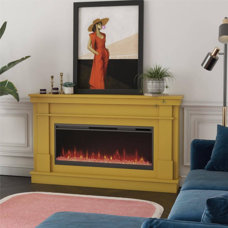 Waverly Wide Mantel with Linear Electric Fireplace and Crystal Ember Bed - Novogratz, 4 of 9