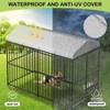 GustoWave Dog Kennel Outdoor, 10x10x6FT Heavy Duty Dog Pens Outside with UV & Water Resistant Roof, Large Dog Fence with Double Locks - 3 of 4
