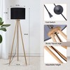 HBEZON 61'' Tripod Floor Lamp, Modern Rubber Wood Standing Lamp with Foot Switch for Living Room, Bedroom, Office - 3 of 4