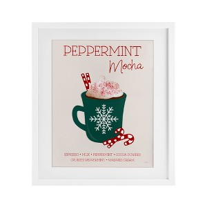 Stupell Industries Peppermint Mocha Seasonal Drink Framed Print Under Glass Art - 1 of 4