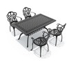 (5-PC)Premium Black Cast Aluminum Patio Set - Weather-Resistant Outdoor Table & Chairs with Beige Cushions - 3 of 4