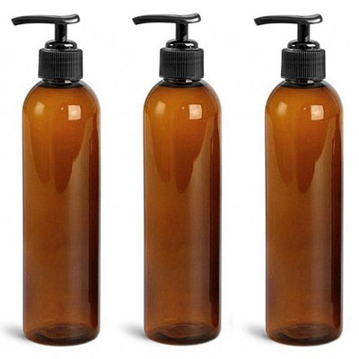 Royal Massage 8oz Bullet Round Massage Oil/Lotion/Liquid Bottle with Saddle Pump