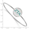 Black Bow Jewelry Sterling Silver Zeta Tau Alpha Greek Life Bangle Bracelet 6 Inch - 2 of 3