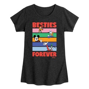 Girls' - Disney - Pluto, Donald Duck, Mickey & Goofy Fitted Short Sleeve Graphic T-Shirt - 1 of 4
