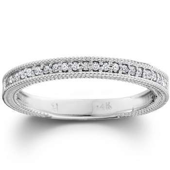 Pompeii3 Diamond Wedding Ring 1/5ctw Womens Stackable Diamond Band 10k White Gold