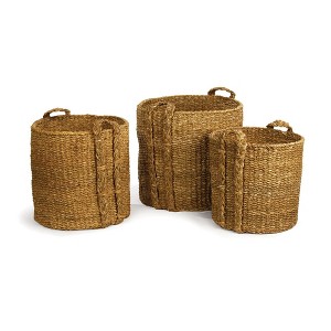 Plum & Post Seagrass Round Baskets Large, Set Of 3 - 1 of 4