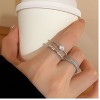 Silver-Tone Stackable Ring Set with Cubic Zirconia, Elegant Jewelry for Women, Daily & Styling Occasions - 2 of 4