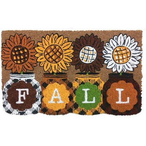Juvale Thanksgiving Welcome Mat for Front Door, Outdoor Fall Rug for Porch, Give Thanks, 30x17 in