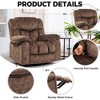 Velvet Swivel Rocking Recliner Chair with Massage, Heating, USB Port, and Cup Holders - 4 of 4