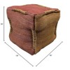 Moti Andy Pouf Upholstered in Orange Fabric - 2 of 3