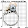 Slickblue Women’s Stainless Steel Ring with Multi-Color Synthetic Pearls, Polished Finish, Elegant Style, Size 5-10 - 2 of 4