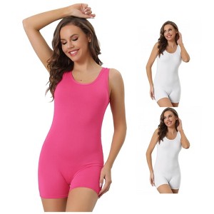 INSPIRE CHIC Women's Tummy Control U Back Butt Lifter Shorts Sculpting Full Bodysuit 3 Packs - 1 of 4