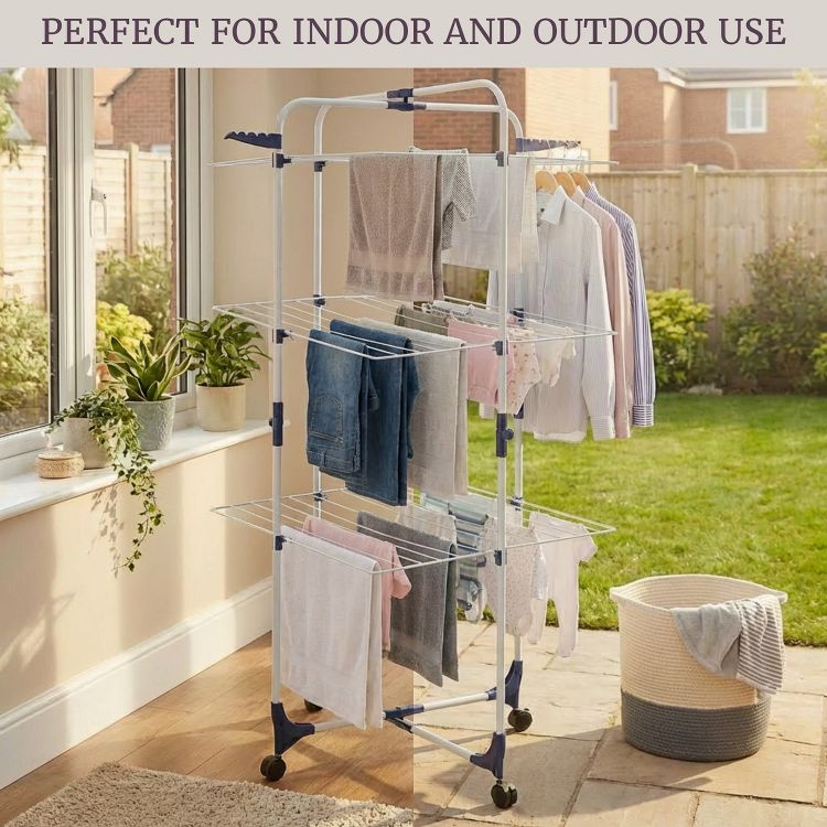 Lavish Home 3-Tier Clothing Drying Rack, White : Target