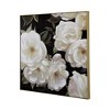 40"x40" Sweet Gardenias Hand Painted Framed Wall Art White/Black/Gold - A&B Home: Botanical Art Deco, D Ring Mount - 3 of 4