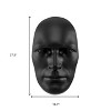 HomeRoots 28" X 17" Black Face Resin Oval Hanging Dimensional Sculpture - 3 of 4