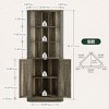 Fredees Farmhouse Corner Cabinet with LED Light, 67" Tall Bathroom Cabinet with 2 Doors & 3 Shelves, Free-Standing for Living Room or Kitchen - 2 of 4