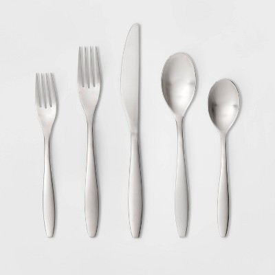 20pc Curved Satin Stainless Steel Silverware Set - Project 62™