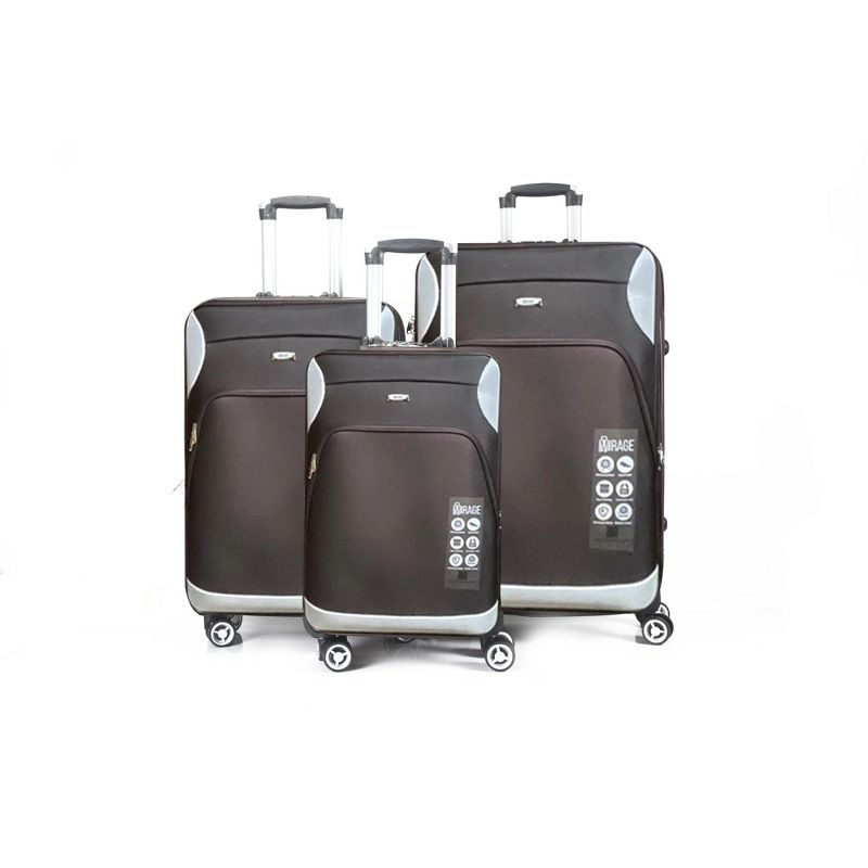 Letty Soft Shell Lightweight Expandable 360 Dual Spinning Wheels Combo Lock 28", 24", 20" 3 Piece Luggage Set, 1 of 5