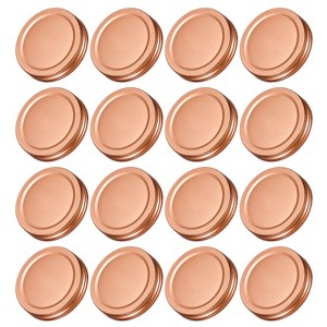 Unique Bargains Wide Mouth Leakproof Reusable Kitchen Mason Jar Lids 16 Pcs - 1 of 4
