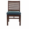 Courtyard Casual Avalon FSC Teak Armless dinning chair  Teak in Heather Gray finish Sunbrella Fabric  Price is for a set of 2 - 4 of 4