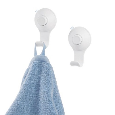 Set of 2 Cade Push Lock Suction Hook White - iDESIGN