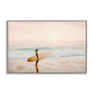 Stupell Industries Surfer Cowgirl on Beach, 18" x 12" - 1 of 4