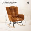 High Backrest Rocking Chair - 300lb Glider Chair with Wood Legs, Side Pockets, Teddy Upholstered Rocker, Padded Seat, for Living Room Bedroom Nursery - 2 of 4