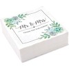 Sparkle and Bash 100 Pack Succulent Floral Mr. and Mrs. Paper Napkins for Wedding (6.5 x 6.5 x 0.01 inches) - 3 of 4