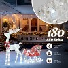 VINGLI Lighted Christmas Reindeer and Santa Sleigh Outdoor Decoration Deer Set, 4FT Large Reindeer Outdoor Decorations with 180 LED Lights,White - 4 of 4