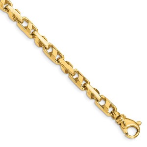 Black Bow Jewelry 5.5mm 14K Yellow or White Gold Solid Fancy Anchor Chain Bracelet, 8 In - 1 of 3