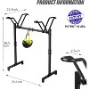 2-Bike Floor Stand - Adjustable Metal Rack w/ Hook for Garage/Indoor/Outdoor Storage (Black, 26.4"D x 22.4"W x 38.5"H) - 2 of 4