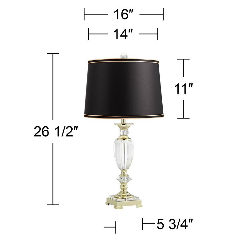 Vienna Full Spectrum Traditional Table Lamp 26.5" High Brass Cut Glass Urn Black Gold Hardback Drum Shade for Living Room Bedroom Bedside, 4 of 8