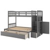 NicBex Twin Over Full Bunk Bed with Drawers and Safety Guardrail,Loft Bed with Staircase and Storage Shelves,Noise Reduced Bunk Beds for Bedroom - 2 of 4