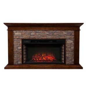 Canyon Heights Simulated Stone Electric Fireplace - FE9023 - Brown - SEI - 1 of 4